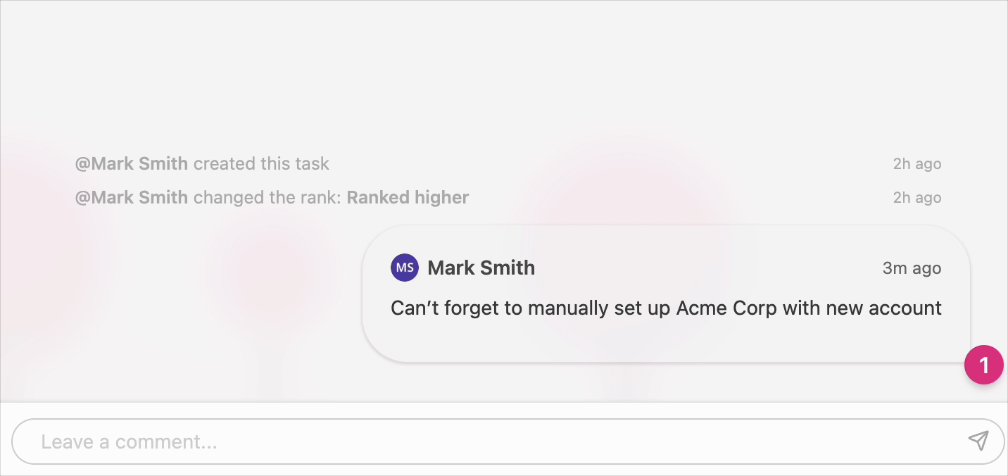 Animation showing outstanding items being automatically closed when addressed in comments