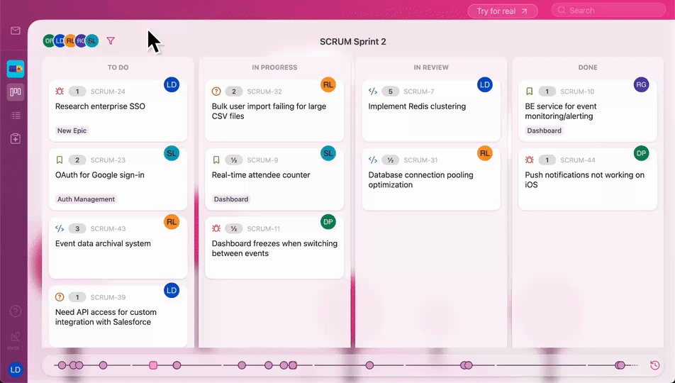 Daily standup feature enables human-focused filtering by teammate for focused updates